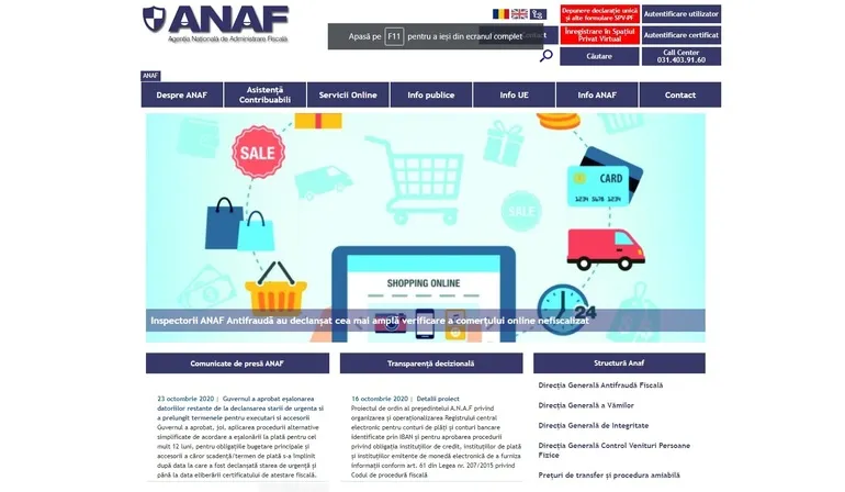 Site-ul ANAF, închis până duminică dimineață