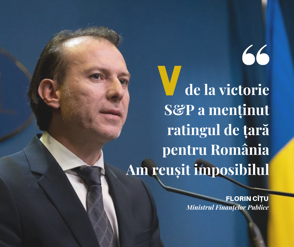 Florin Cîțu, după anunțul S&P: Am reușit imposibilul